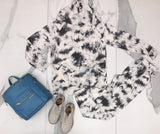BLACK AND WHITE TIE DYE JOGGERS
