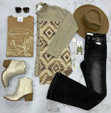 TAUPE AZTEC JACKET