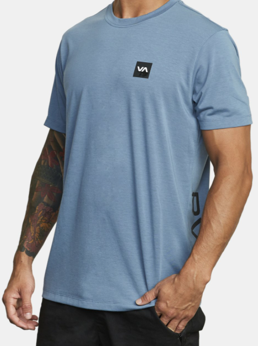 SLATE BLUE RVCA LOGO TEE