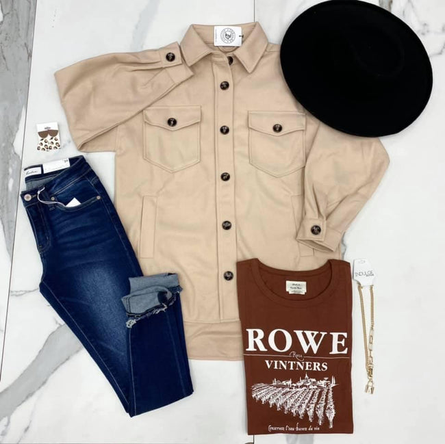OATMEAL BUTTON DOWN JACKET