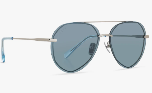 LENOX SILVER AQUA SEA MIRROR DIFF SUNGLASSES