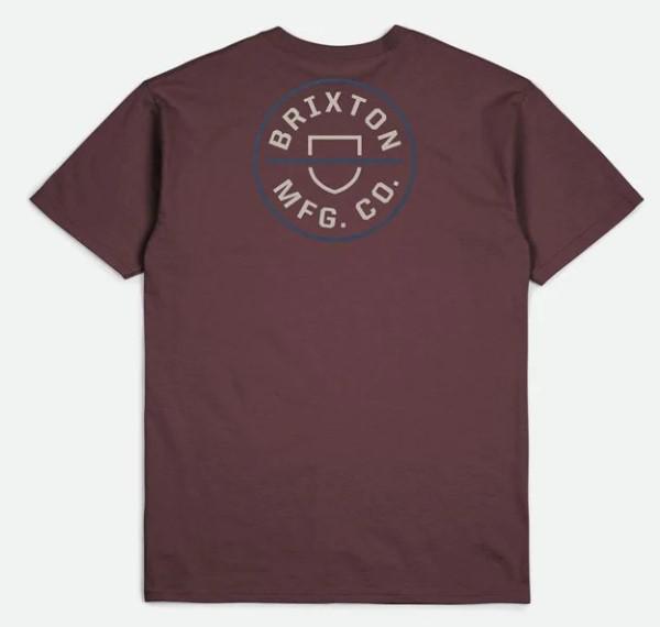 MENS BRIXTON MAHOGANY CREST TEE