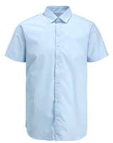 JACK & JONES PLAIN SS DRESS SHIRT CASHMERE BLUE