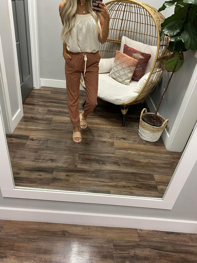 DARK MAUVE SALMON CORDED JOGGER PANT