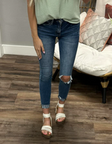 HAYLIE HIGH RISE DISTRESSED SKINNY JEANS