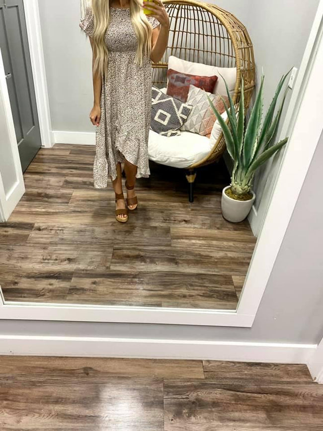 SMOCKED FLORAL DRESS