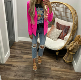 HOT PINK POCKET BLAZER