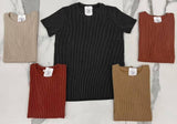 BURGUNDY SHORT SLEEVE RIBBED TEE