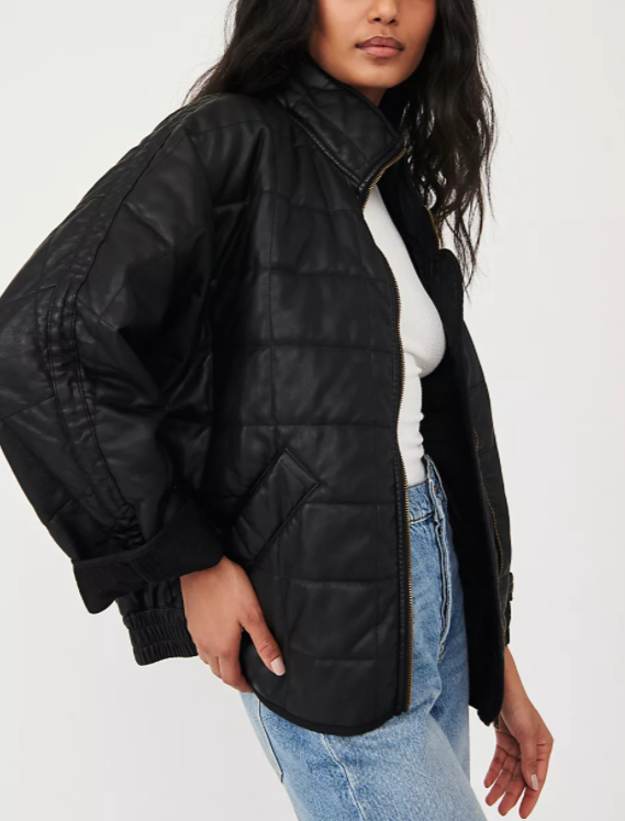 Free people leather discount puffer