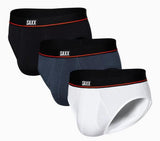 SAXX NON-STOP STRETCH COTTON 3-PACK BRIEFS BLACK/NAVY/WHITE