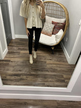 KODEE NATURAL BUTTON UP PEPLUM BLOUSE