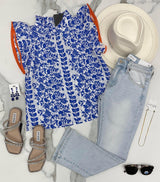 BUZZING ABOUT BLUE BLOUSE