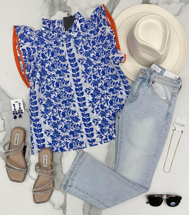 BUZZING ABOUT BLUE BLOUSE