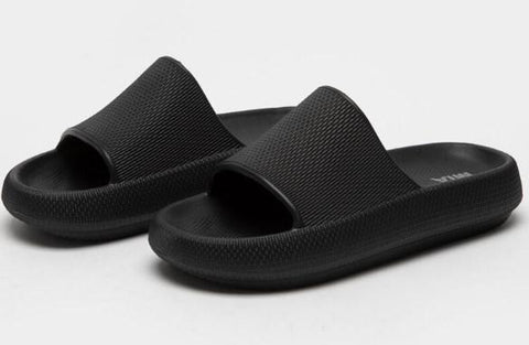 BLACK MIA CUSHION SLIDES
