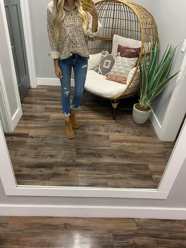 CREAM LEOPARD CORDED SHACKET