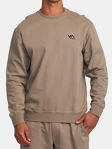 MENS RVCA DARK KHAKI VA ESSENTIAL CREW SWEATER