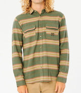 MENS RIP CURL STEAMZEE DARK OLIVE BUTTON UP