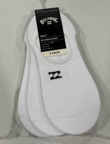 BILLABONG WHITE NO SHOW 3 PACK SOCKS