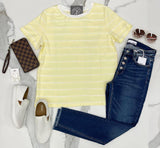 BUTTER YELLOW SCALLOPED DETAIL TEE