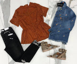 RUST LACE TOP