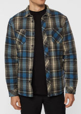 MENS QUIKSILVER BLACK/BLUE REDMOND SHERPA FLANNEL