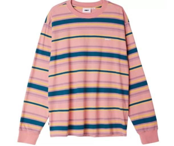 PINK MULTI STRIPE LONG SLEEVE TEE