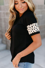 BLACK SPOTTED TOP