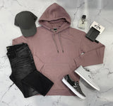 JACK & JONES CLASSIC WAFFLE HOODIE TWILIGHT MAUVE