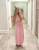 ROSE DRAWSTRING MAXI DRESS