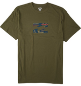 MENS BILLABONG OLIVE TRIBAL WAVE TEE