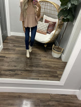 BLUSH EYELET BACK TIE BLOUSE