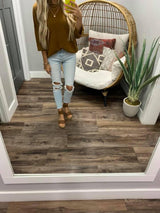 CAMEL POCKET KNIT SWEATER TOP