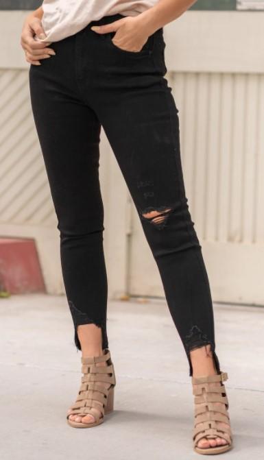 STEP UP BLACK HIGH RISE DENIM JEANS