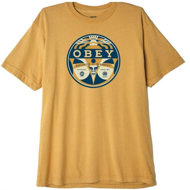 MENS GOLDEN OBEY SOUNDS OF DISSENT TEE