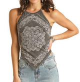 BLACK WASH BANDANA TANK