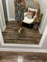 FLORAL LEAF PRINT DRESS