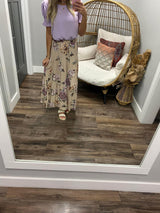 LAVENDER SMOCKED SLEEVE BLOUSE