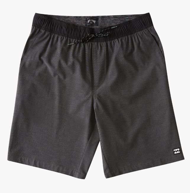 BOY'S BILLABONG CROSSFIRE ELASTIC HYBRID SHORTS CHARCOAL
