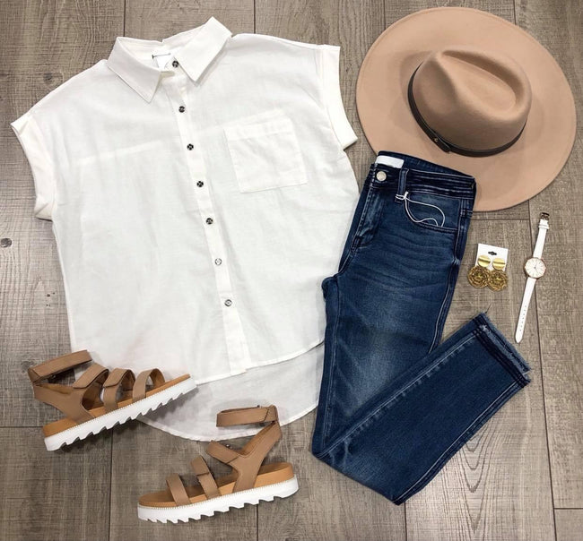 IVORY BUTTON DOWN TOP