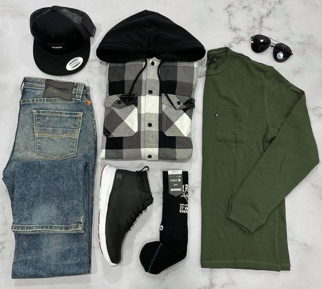 HUNTER LONG SLEEVE POCKET TEE MENS