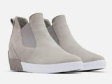 SOREL WOMEN'S OUT 'N ABOUT SLIP-ON WEDGE CHROME GREY/WHITE