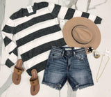 OLIVE CHENIELLE STRIPE SWEATER TOP