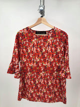 RED FLORAL BLOUSE