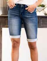 BELLA DARK WASH NON DISTRESSED BERMUDAS