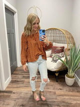 RUST FLORAL BLOUSE