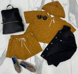 CAMEL DRAWSTRING SHORTS