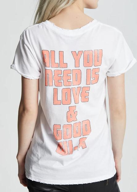I FEEL LOVE LEOPARD BAND TEE