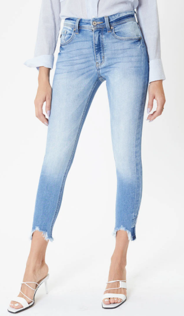 JACKIE HIGH RISE LIGHT WASH NON DISTRESSED JEANS