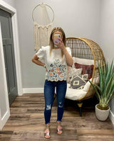 SCALLOP EMBROIDERED BLOUSE