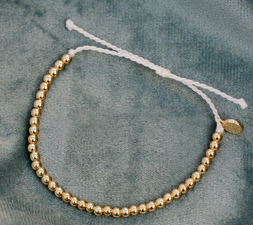 PURA VIDA GOLD MEATL BEAD BRACELET